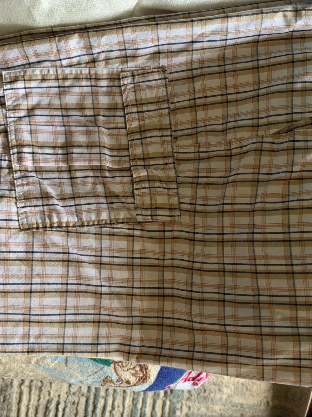 Men's Tan Plaid Casual Shorts